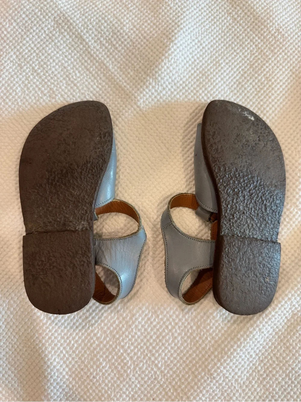 Girls Leather Slingback Sandals Lt Blue Size 11